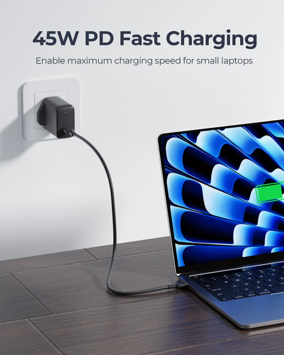 Aukey PA-F4 Swift 45W PD Wall Charger with GaN Power Tech - Supports Samsung Super Fast Charging 2.0