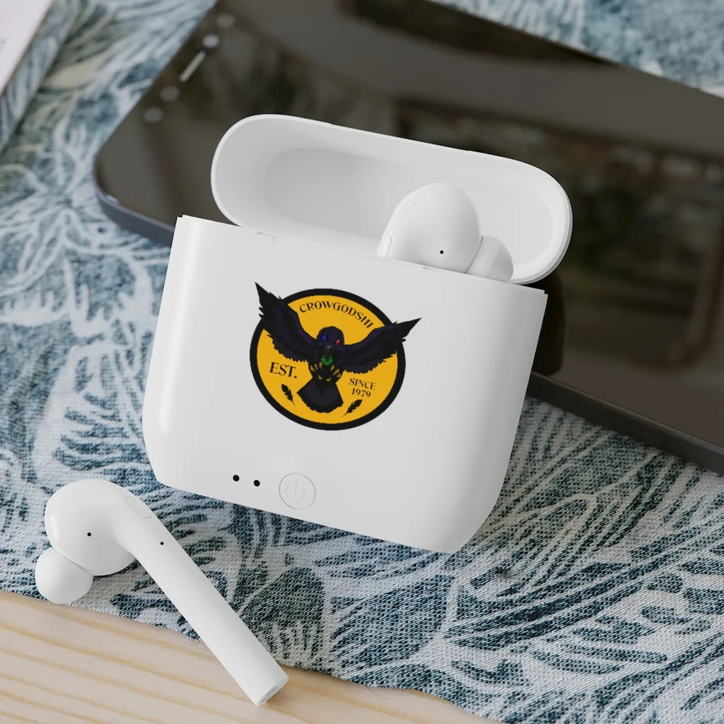 Crowgodshi Designer Essos Wireless Earbuds, GOLD LOGO
