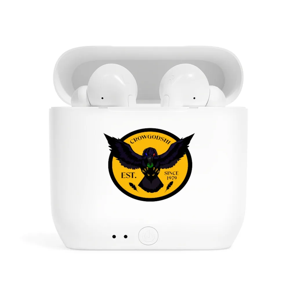 Crowgodshi Designer Essos Wireless Earbuds, GOLD LOGO