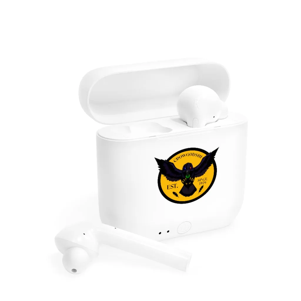 Crowgodshi Designer Essos Wireless Earbuds, GOLD LOGO