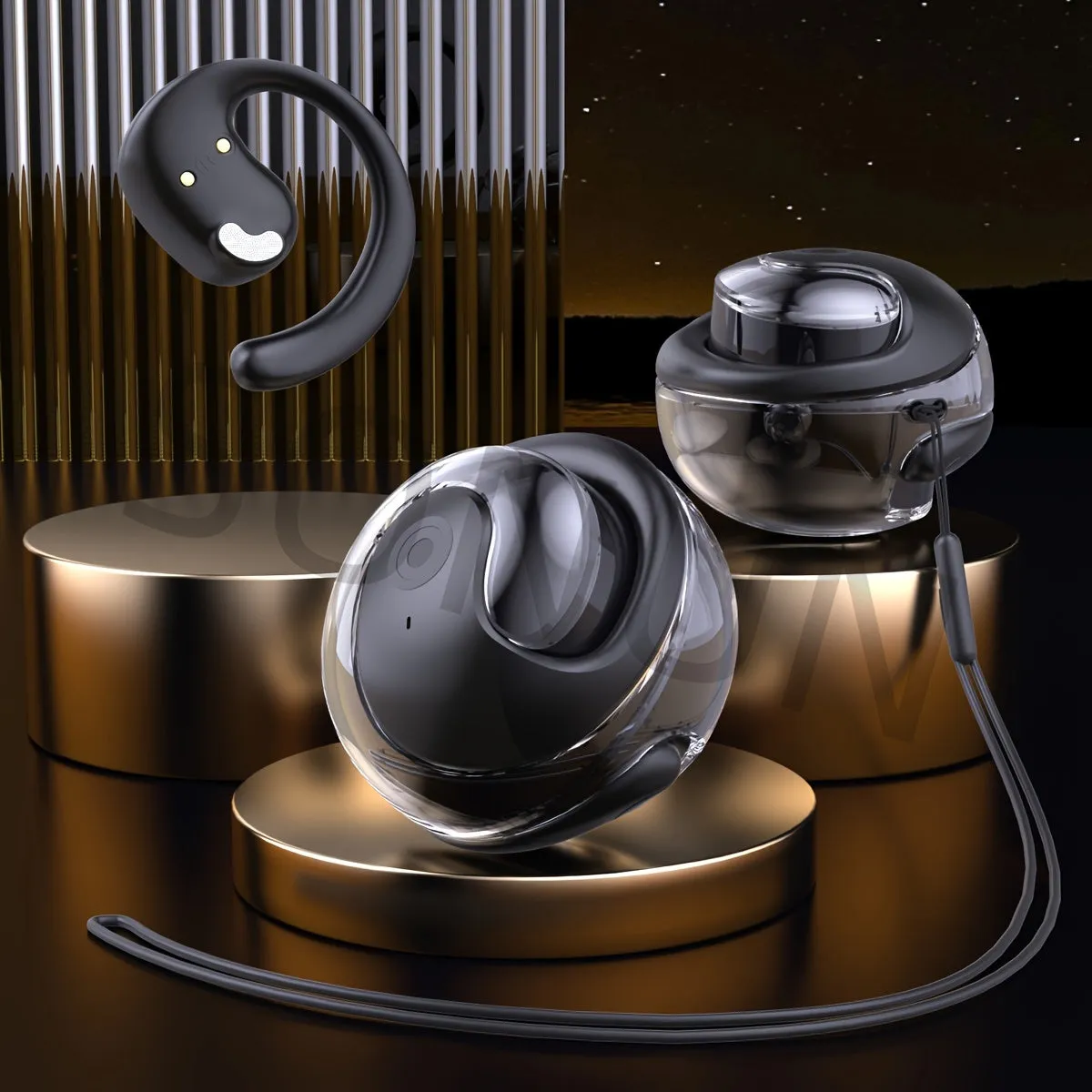 Crystal Clear Transparent TWS Earbuds with Lidless Design