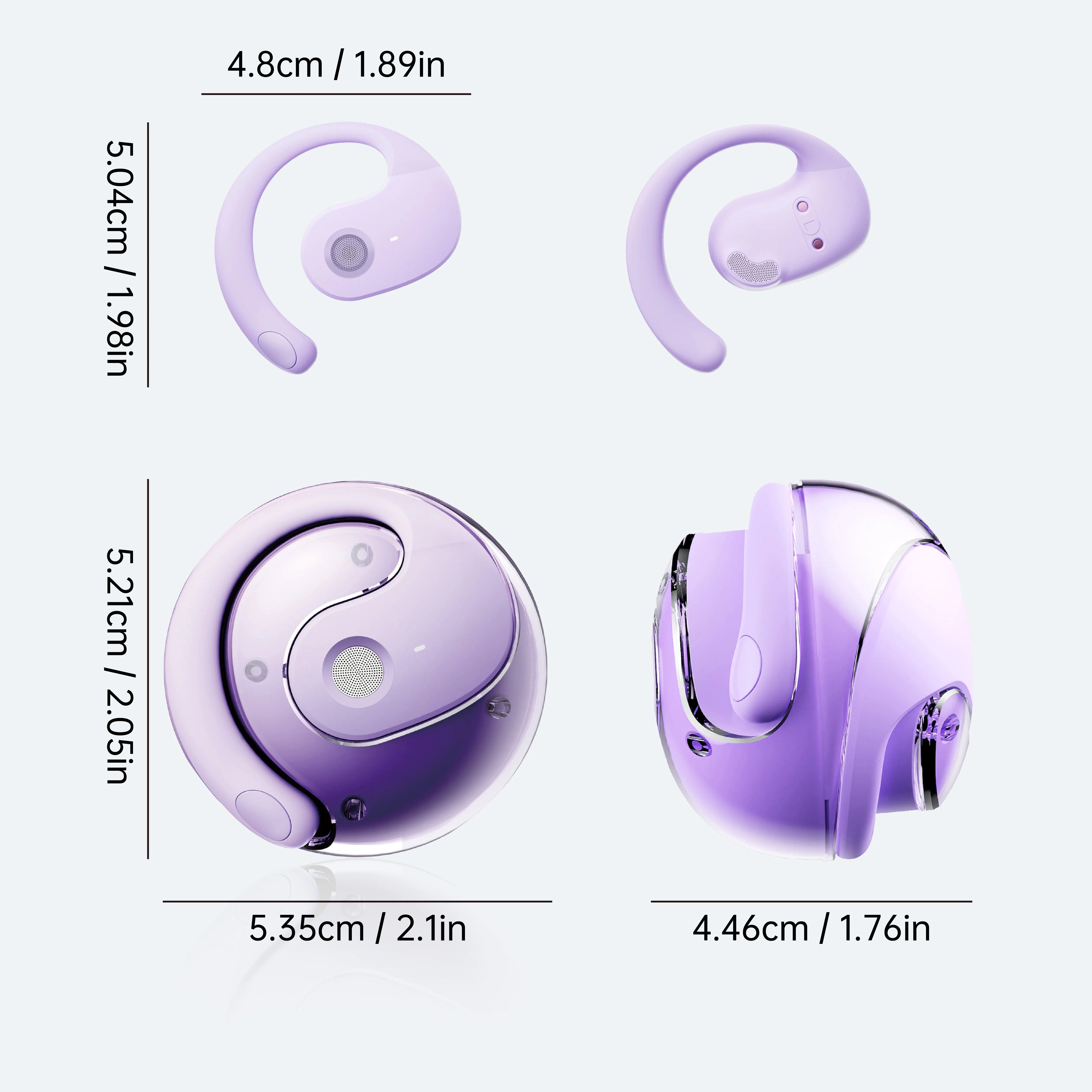 Crystal Clear Transparent TWS Earbuds with Lidless Design