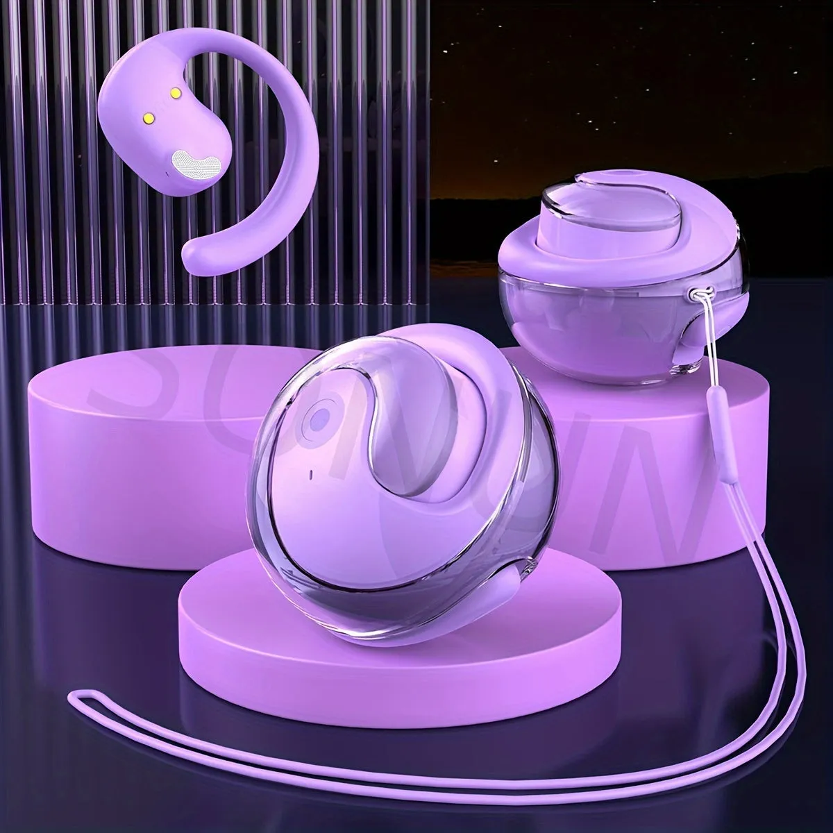 Crystal Clear Transparent TWS Earbuds with Lidless Design