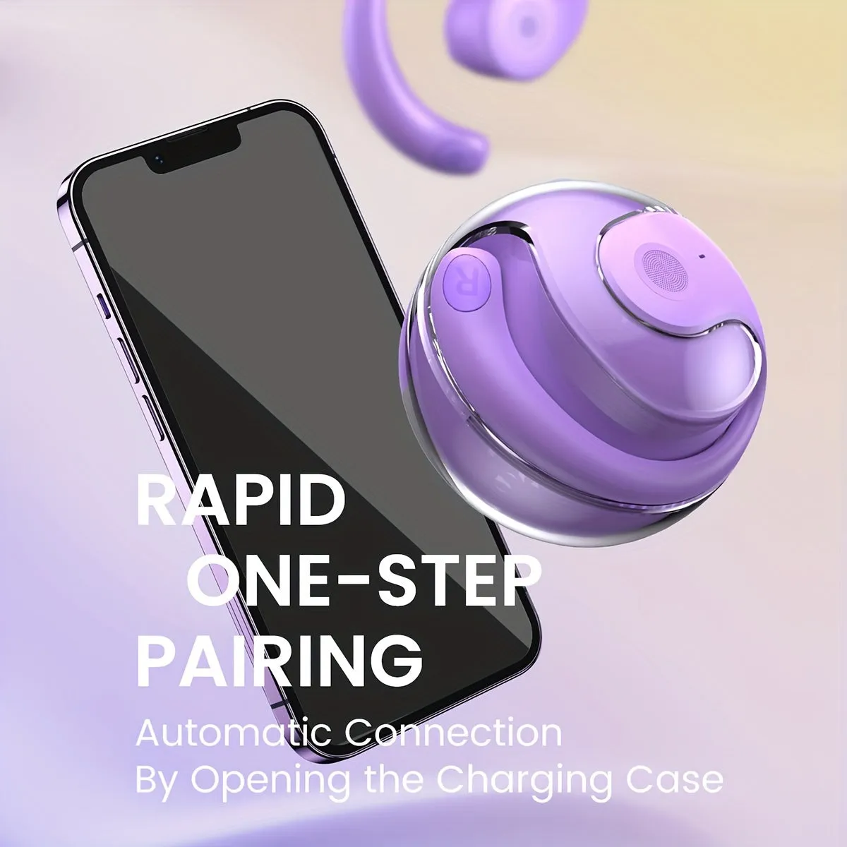 Crystal Clear Transparent TWS Earbuds with Lidless Design
