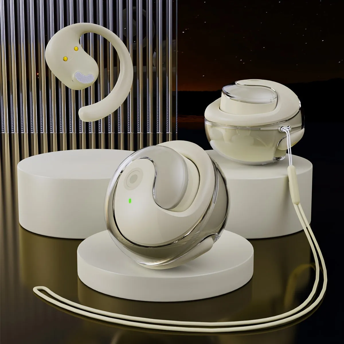 Crystal Clear Transparent TWS Earbuds with Lidless Design