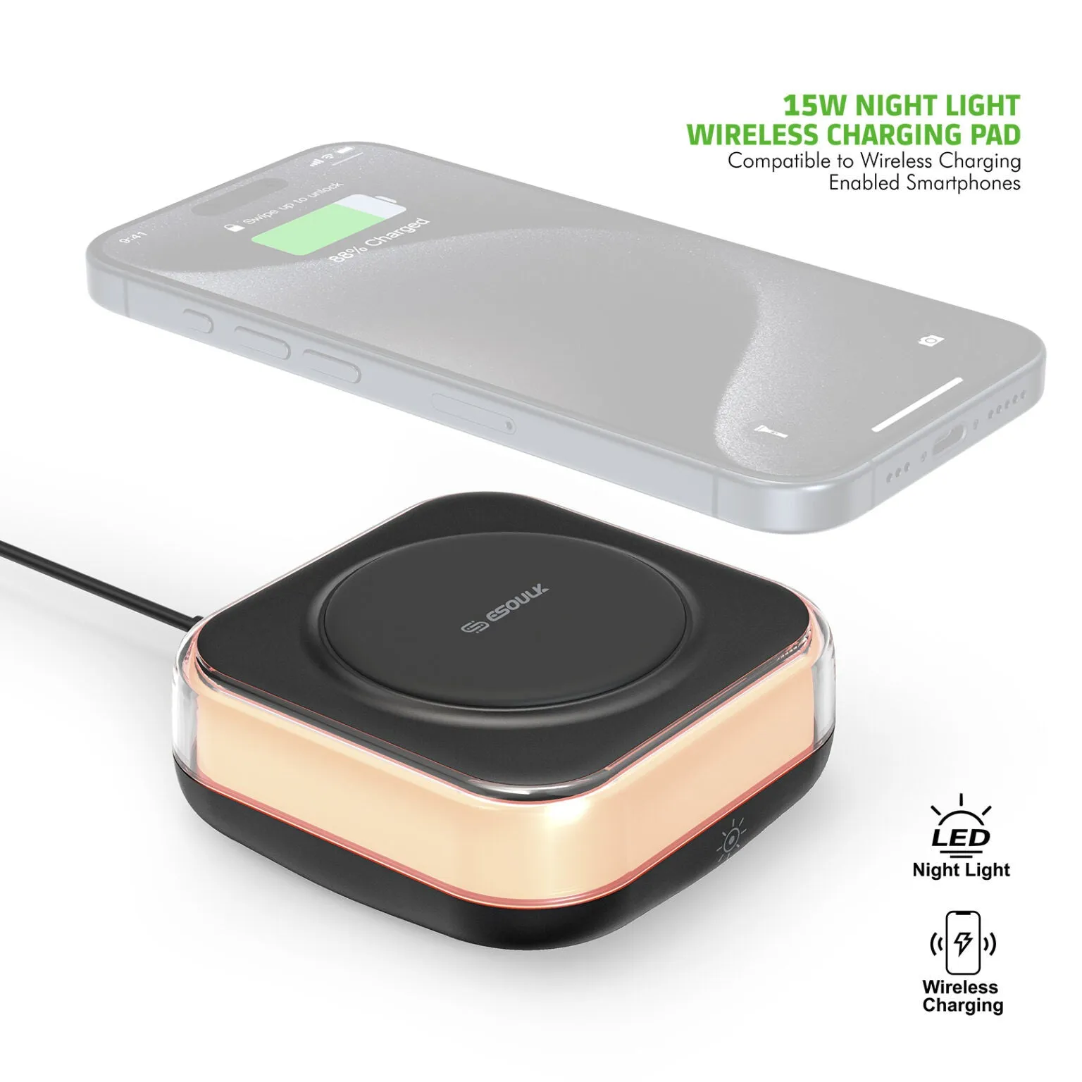 Light   Power   Sleep Wireless Charger