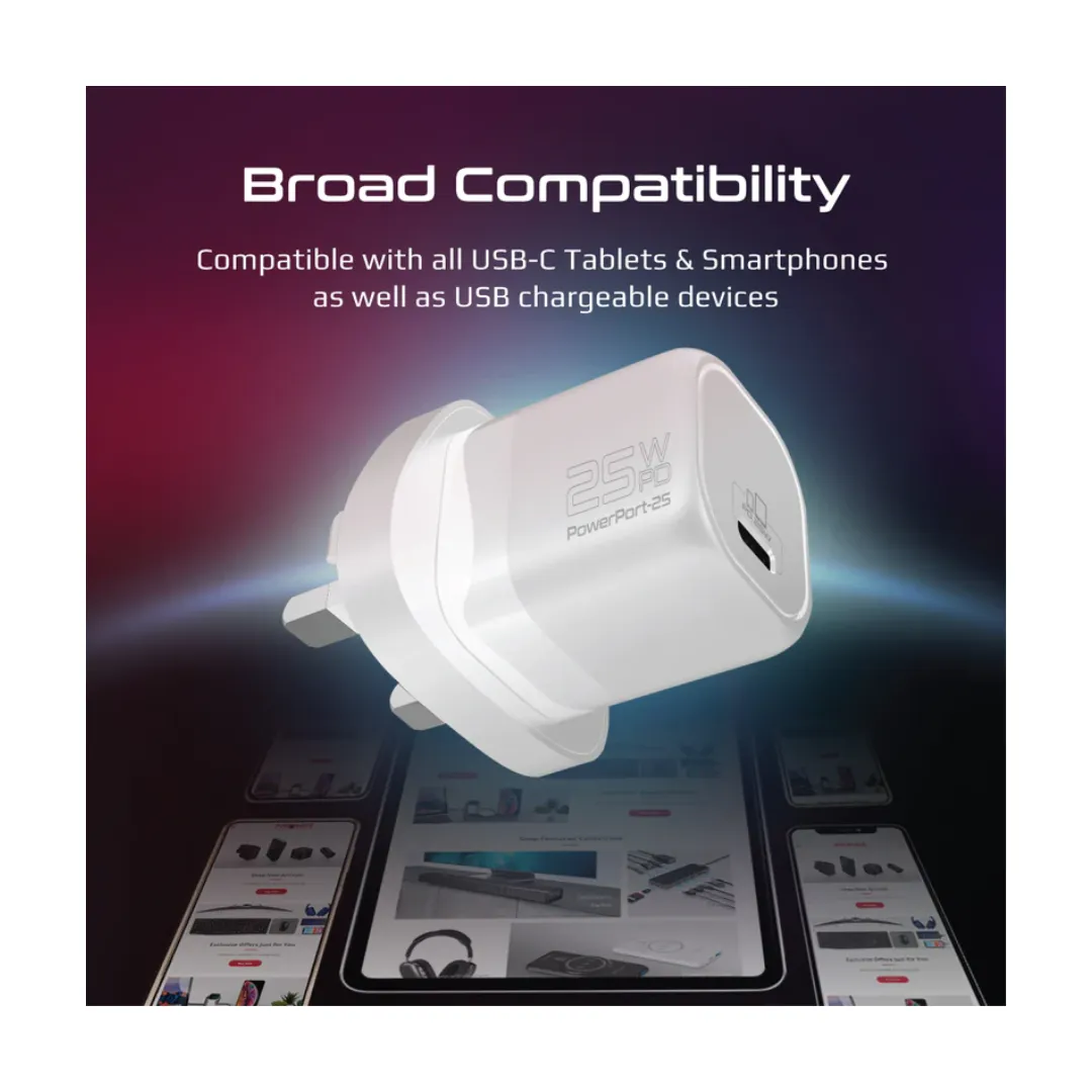 Promate 25W PD Fast Charging Adapter